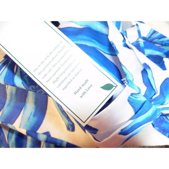 HT360 Collective Skirt XL Blue Hand Made Banana Print Maxi $189 - Picture 7 of 8